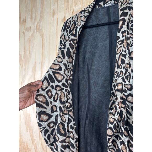 Alberto Makali Animal Print Asymmetric Open Front Jacket Cardigan Small - Picture 3 of 7